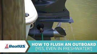 How to Flush an Outboard Engine  BoatUS [upl. by Rawdan]