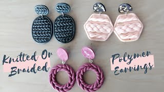 Knitted Earrings  Braided Earrings  DIY Polymer Clay Earrings [upl. by Ahsikin429]