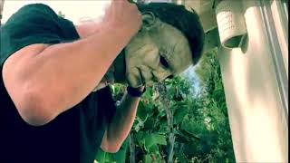 Nick Castle putting on his Michael Myers HALLOWEEN 2018 mask [upl. by Neeli]