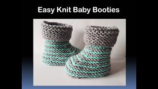 Easy Knit Baby Booties 36 months [upl. by Abel]