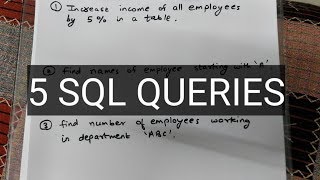 SOLVE 5 SQL QUERIES IN 5 MINUTES PART 1  MASTER IN SQL  SQL INTERVIEW QUESTIONS [upl. by Lilllie]