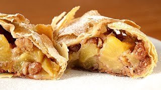 Mucho relleno y poca masa  Receta de AUTÉNTICO STRUDEL de manzana [upl. by Llenrub358]