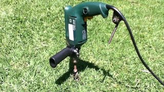 How to Aerate Your Lawn  Using an Electric Drill and Wood Drill Bit  DIY Lawn Care [upl. by Cheffetz]