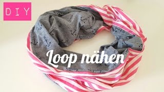 DIY Loop Schal nähenSchlauchschalAnfängerDIY Kajuete [upl. by Nannaihr366]