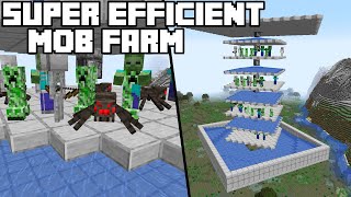 Super Efficient Mob Farm  Minecraft Tutorial Java Edition [upl. by Adiaj]