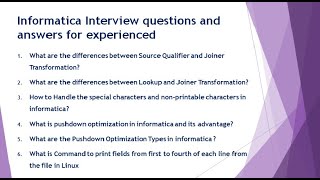 informatica interview questions and answers for experienced  part5 [upl. by Antonius669]