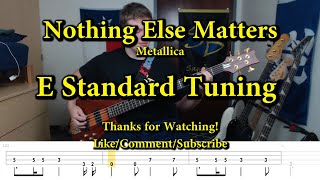 Nothing Else Matters  Metallica Bass Cover with Tabs [upl. by Purse]