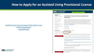 Assisted Living License How to apply for an ALL Provisional License [upl. by Ahsener]