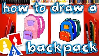 How To Draw A School Backpack [upl. by Ahsikram304]