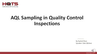 AQL Sampling in Quality Control Inspections  HQTS Group Ltd [upl. by Arze]