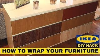 CUSTOMIZE YOUR IKEA FURNITURE  DIY Hack with Vinyl Wrap [upl. by Lein30]