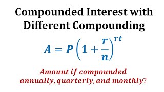 Ex Compounded Interest with Different Compounding [upl. by Wendelin]