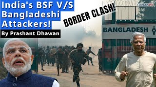 Sudden Clash at India Bangladesh Border  Indias BSF vs Bangladeshi Attackers [upl. by Ormand948]