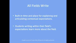 Purdue OWL An Introduction to Writing Across the Curriculum [upl. by Carhart46]