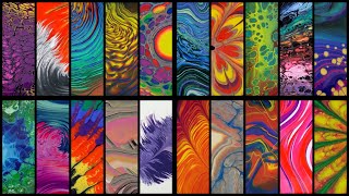 20 Different Acrylic Pouring Techniques and Variations  Abstract Fluid Art  Music [upl. by Clovis]