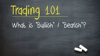 Trading 101 What is quotBullishquot  quotBearishquot [upl. by Anirhtak531]