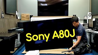 Sony 65quot A80J OLED Unboxing Setup and 4K HDR Video Demos [upl. by Marley]