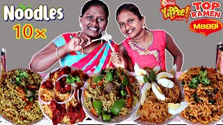 10X VARIETY NOODLES EATING CHALLENGE IN TAMIL FOODIES DIVYA vs ANUSHYA  MAGGI  YIPPEE  TOP RAMEN [upl. by Alecram835]