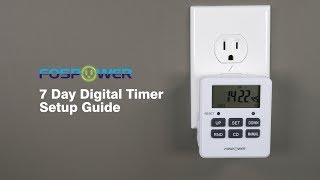 How To Setup your FosPower 7 Day Outlet Timer Instructional DIY Video FOSCHR2366US FOSCHR2383US [upl. by Willamina]