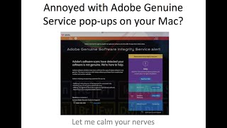 Adobe Genuine Service Pop Up Fix [upl. by Rosella416]