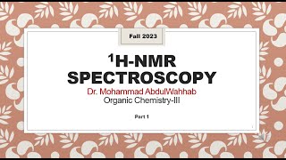 1HNMR spectroscopy for beginners  part 1 [upl. by Phelan]