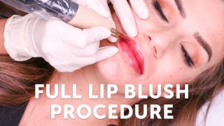 Full Lip Blush Procedure  Tina Davies Professional I 💋 INK [upl. by Cantone]