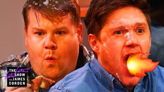 Niall Horan amp James Corden Take On HOT Wings [upl. by Retse930]