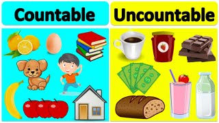 COUNTABLE vs UNCOUNTABLE NOUNS  Learn the difference with examples [upl. by Chancey]