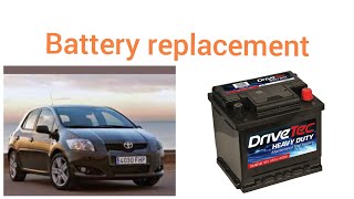 Car Battery replacement removal how to change fit Toyota Auris [upl. by Aehtela]