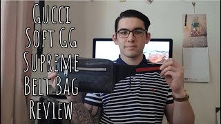 Gucci Soft GG Supreme Belt Bag Review  What Fits Inside [upl. by Dnalyar256]