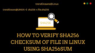 How to Verify SHA256 Checksum of File in Linux using sha256sum [upl. by Kries]