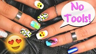 No tools needed 6 easy nail art designs for beginners ♡ [upl. by Adav]