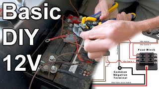 Basic DIY 12V Wiring  Fuses Wire Sizing [upl. by Yrtnahc]