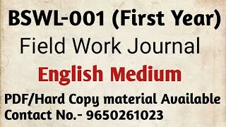 How to prepare BSWL1 First year field work Journal in English IGNOUs MSWMSWC NGO Internship [upl. by Ardnayek248]