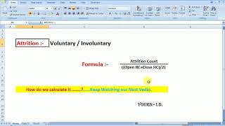 Attrition Calculation Actual Formula  WFM [upl. by Hnib]