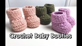 How to Crochet Baby Booties 03 months [upl. by Kalb]