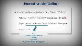 MLA Style Works Cited List Citing Journal Articles [upl. by Carolyn]