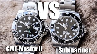 Rolex Submariner Vs Rolex GMTMaster II [upl. by Lorrie344]