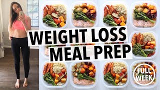 WEIGHT LOSS MEAL PREP FOR WOMEN 1 WEEK IN 1 HOUR [upl. by Yumuk]