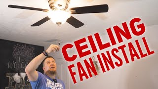 Easily install a Ceiling Fan from an existing light fixture [upl. by Yelrihs]