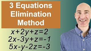 Solving Systems of 3 Equations Elimination [upl. by Hedve]