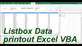 Listbox data Printout Userform Excel VBA [upl. by Hornstein]