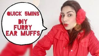 Winter DIY’s  Furry Ear Muffs In 5minutes [upl. by Leihcim]