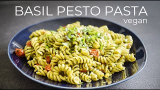 EASY Basil Pesto Pasta Recipe  How to make FRESH PESTO [upl. by Macgregor]