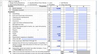 How to fill out IRS Schedule E Rental Income or Loss [upl. by Chappie]