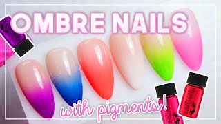 How To Do Ombre Nails With Pigments  Gel Nail Art Tutorial [upl. by Ltney402]