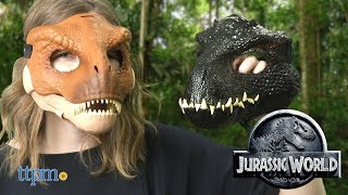 Jurassic World Tyrannosaurus Rex amp Indoraptor Masks from Mattel [upl. by Rafaelita939]