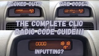 Renault Clio Radio Code  THE COMPLETE GUIDE [upl. by Phail]