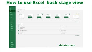 How to use Excel backstage view [upl. by Pegg]