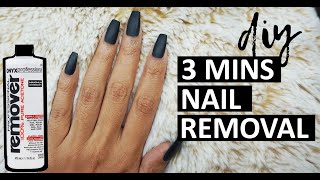 HOW TO REMOVE FAKE NAILS AT HOME IN 3 MINS  fastest way to remove fake nails amp gel polish at home [upl. by Vivi477]